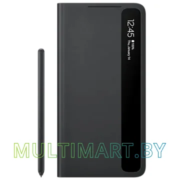 Чехол Samsung Smart Clear View Cover + S Pen для Galaxy S21 Ultra (черный)